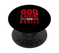 Graphique Rouge Dieu, Luck and Hustle PopSockets PopGrip Adhésif