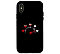 Graphique Rouge Presque sans cœur Coque pour iPhone X/XS