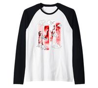 Graphique Rouge scène Falaise Japonaise Rouge Manche Raglan