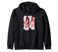 Graphique Rouge scène Falaise Japonaise Rouge Sweat à Capuche