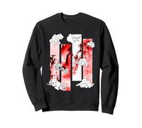 Graphique Rouge scène Falaise Japonaise Rouge Sweatshirt