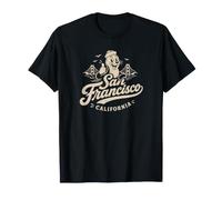 Graphique San Francisco Californie USA Cable Car Sehund T-Shirt