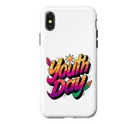 Graphique Soleil Happy Youth Day Coque pour iPhone X/XS