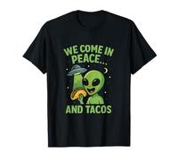 Graphique Space Alien We Come In Peace And Tacos T-Shirt