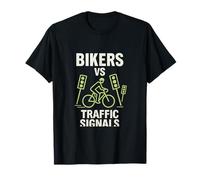 Graphique sur le cyclisme urbain entre motards et feux de circulation T-Shirt