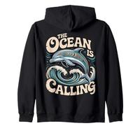 Graphique The Ocean is Calling Dolphin pour Les Amoureux de la mer Sweat à Capuche