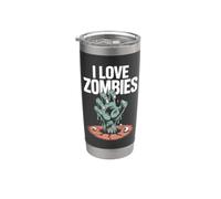 Graphique Undead effrayant I Love Zombies Gobelet isotherme en acier inoxydable double paroi