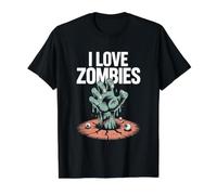 Graphique Undead Effrayant I Love Zombies T-Shirt Graphique avec Valeur, Homme, Noir, S