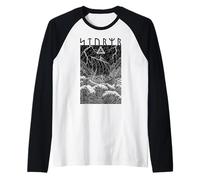 Graphique Viking Warrior Ship Storm Old Norse Mythology Runes Manche Raglan