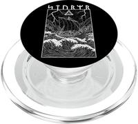 Graphique Viking Warrior Ship Storm Old Norse Mythology Runes PopSockets PopGrip pour MagSafe
