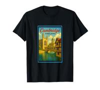 Graphique vintage Cambridge Cambridgeshire Angleterre UK Art Graphic T-Shirt