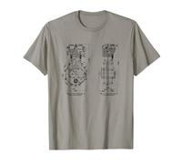 Graphique vintage de moteur de moto refroidi à l'eau et à l'air T-Shirt