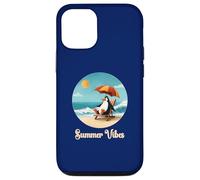 Graphique vintage de vacances à la plage avec pingouin Coque pour iPhone 12/12 Pro