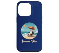 Graphique vintage de vacances à la plage avec pingouin Coque pour iPhone 13 Pro