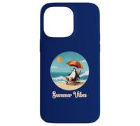 Graphique vintage de vacances à la plage avec pingouin Coque pour iPhone 14 Pro Max