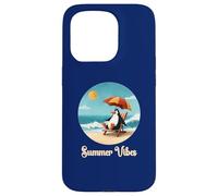 Graphique vintage de vacances à la plage avec pingouin Coque pour iPhone 15 Pro