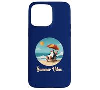 Graphique vintage de vacances à la plage avec pingouin Coque pour iPhone 15 Pro Max