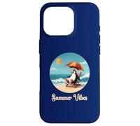 Graphique vintage de vacances à la plage avec pingouin Coque pour iPhone 16 Pro