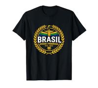 Graphique Vintage du Brésil Ordem e Progresso Christ Rédempteur T-Shirt