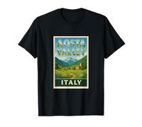 Graphique Vintage Souvenir de Voyage Vallée d'Aoste Italie T-Shirt