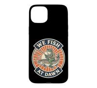 Graphique We Fish At Dawn Grenouille équitation Saumon Truite Coque pour iPhone 15 Plus