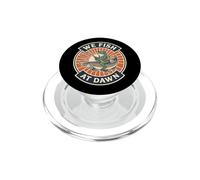 Graphique We Fish At Dawn Grenouille équitation Saumon Truite PopSockets PopGrip pour MagSafe