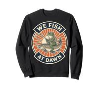 Graphique We Fish At Dawn Grenouille équitation Saumon Truite Sweatshirt