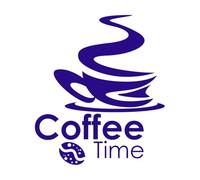 graphiques, logos, étiquettes et badges pour l'heure du café Stickers muraux 42x48.4cm Plusieurs tailles disponibles Bleu foncé