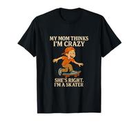 Graphisme à serif vintage « Ma mère pense que je suis un skateur fou » T-Shirt