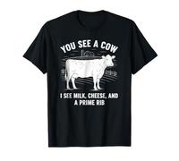 Graphisme Amusant Assorti à Un Fermier : Vous voyez Une Vache, Je Vois du Lait... T-Shirt