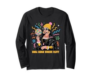 Graphisme Amusant de Mona Lisa pour Une soirée Disco au musée de La Gioconda Manche Longue
