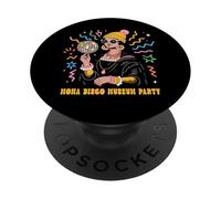 Graphisme Amusant de Mona Lisa pour Une soirée Disco au musée de La Gioconda PopSockets PopGrip Adhésif