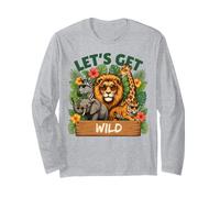 Graphisme Amusant de Zoo Let's Get Wild Safari Animals Manche Longue