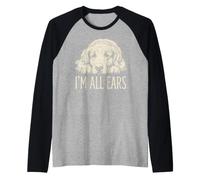 Graphisme Amusant et Mignon pour Chien Golden Retriever de I'm All Ears Manche Raglan