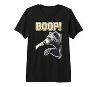 Graphisme Animalier Amusant Qui Touche Le Nez d'un Ours avec Les Doigts de Boop T-Shirt Haut de Gamme