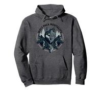 Graphisme Animalier Wolf Pack Mentality Wilderness Spirit Sweat à Capuche, Unisexe pour Adultes, Chiné Foncé, L