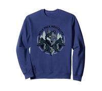 Graphisme Animalier Wolf Pack Mentality Wilderness Spirit Sweatshirt, Unisexe pour Adultes, Bleu Marine, S