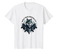 Graphisme Animalier Wolf Pack Mentality Wilderness Spirit T-Shirt, Enfant, Blanc, 8 Ans