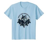 Graphisme Animalier Wolf Pack Mentality Wilderness Spirit T-Shirt, Enfant, Bleu Céleste, 8 Ans