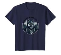 Graphisme Animalier Wolf Pack Mentality Wilderness Spirit T-Shirt, Enfant, Bleu Marine, 8 Ans
