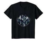 Graphisme Animalier Wolf Pack Mentality Wilderness Spirit T-Shirt, Enfant, Noir, 8 Ans