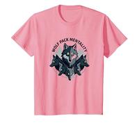 Graphisme Animalier Wolf Pack Mentality Wilderness Spirit T-Shirt, Enfant, Rose, 8 Ans