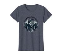 Graphisme Animalier Wolf Pack Mentality Wilderness Spirit T-Shirt, Femme, Bleu Chiné, S