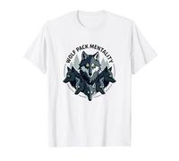 Graphisme Animalier Wolf Pack Mentality Wilderness Spirit T-Shirt, Homme, Blanc, M