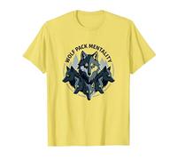 Graphisme Animalier Wolf Pack Mentality Wilderness Spirit T-Shirt, Homme, Citron, S