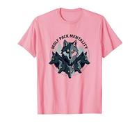 Graphisme Animalier Wolf Pack Mentality Wilderness Spirit T-Shirt, Homme, Rose, M