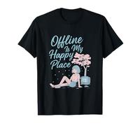 Graphisme animé Vaporwave Offline is My Happy Place T-Shirt