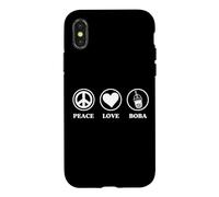 Graphisme Boba Simple et Basique de Peace Love and Boba Coque pour iPhone X/XS