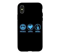 Graphisme Boba Simple et Basique de Peace Love and Boba Coque pour iPhone X/XS