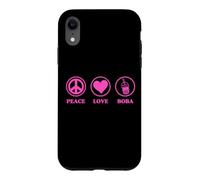 Graphisme Boba Simple et Basique de Peace Love and Boba Coque pour iPhone XR